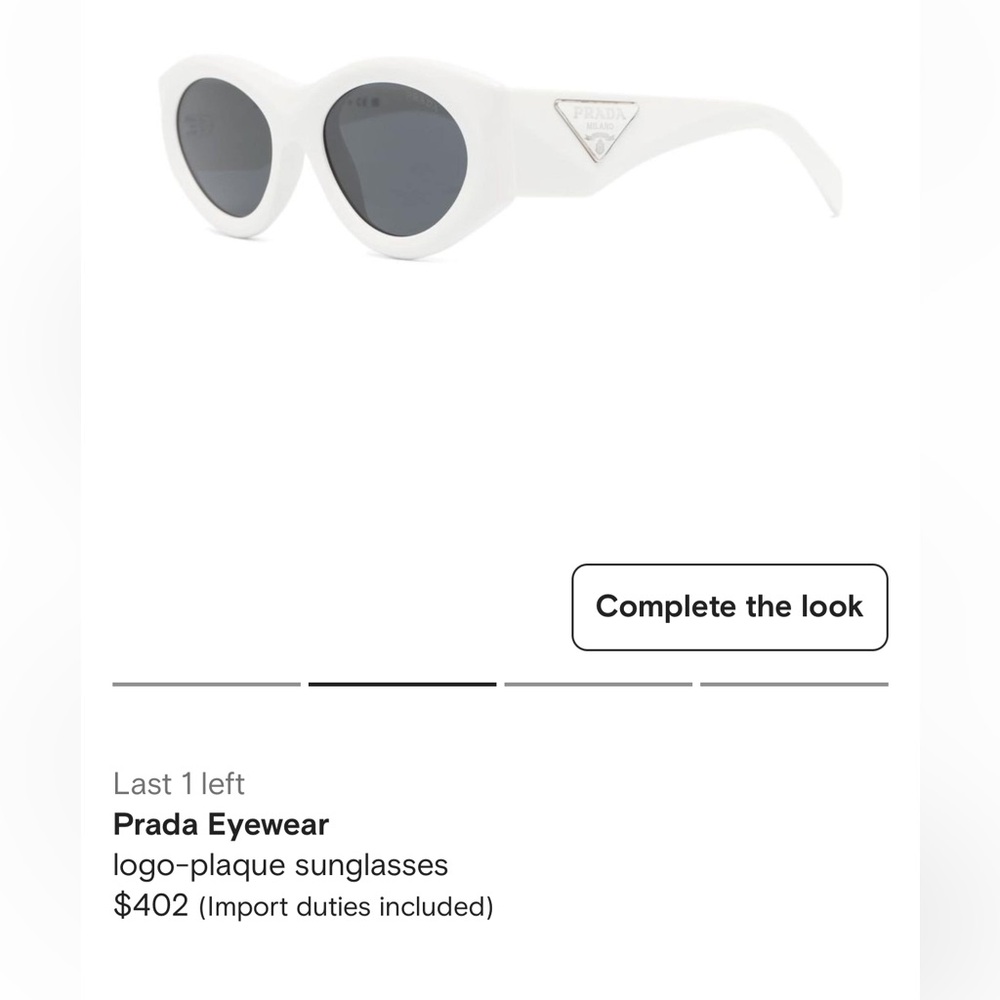White Prada plaque sunglasses